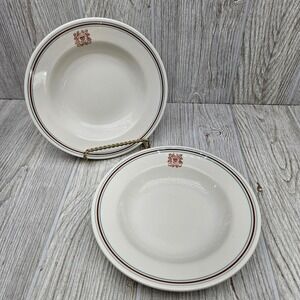 Vintage Walker China US Coast Guard 7" Rim Dessert Berry Bowls Set of 2 USCG